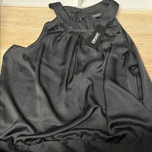 DKNY Elegant Black Satin Blouse